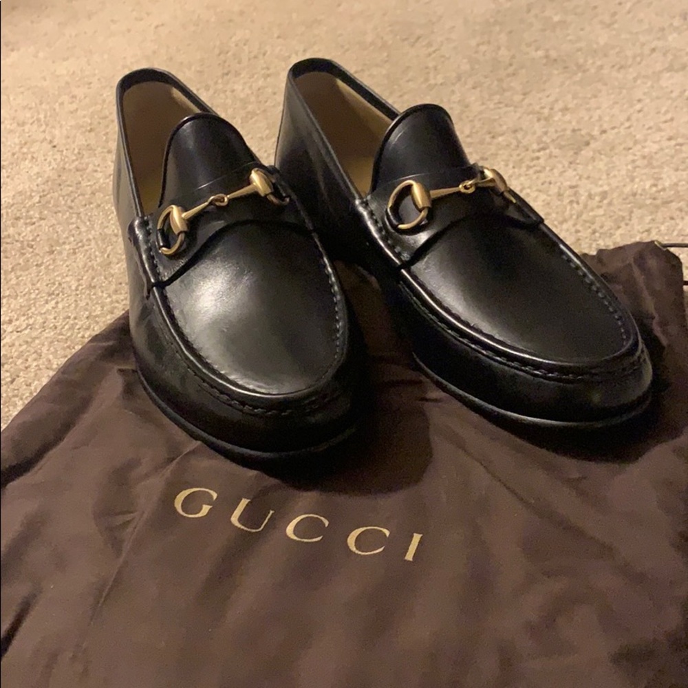 Black Horsebit Men's Leather Loafer W/Gold